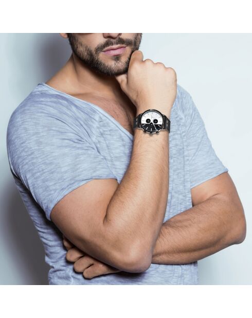 MH259-NFA Herrenuhr mit schwarzem Quarz-Edelstahlarmband