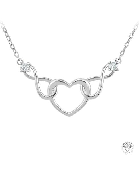 Collier cœur orné de zirconium argenté