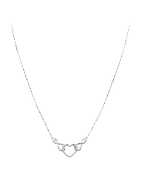 Collier cœur orné de zirconium argenté