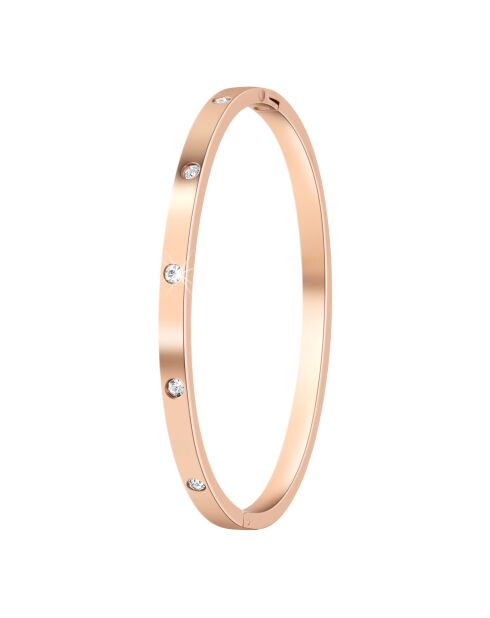 3 Edelstahlarmbänder, verziert mit funkelnden Goldkristallen