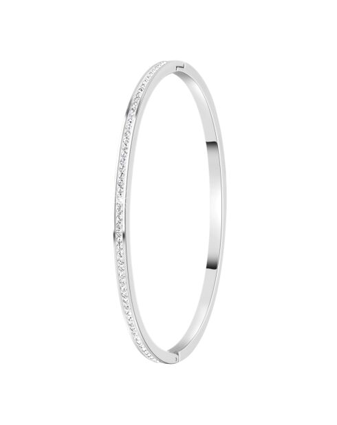 3 Edelstahlarmbänder, verziert mit funkelnden Goldkristallen