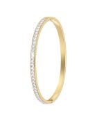 3 Edelstahlarmbänder, verziert mit funkelnden Goldkristallen