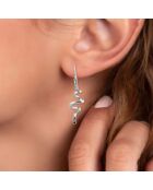 Boucles d'oreilles ornées d'un véritable diamant noir argentées