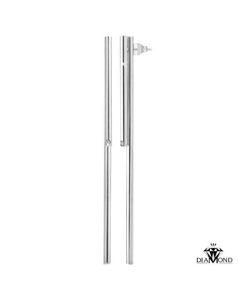 Orecchini decorati con un vero diamante in argento