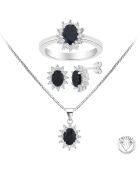 Parure ornée de Zirconium argenté/noir