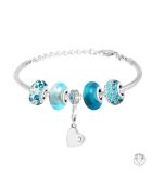 Bracelet en acier inoxydable charm et acier bleu