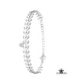 Edelstahlarmband, verziert mit einem echten silbernen weißen Diamanten