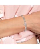 Edelstahlarmband, verziert mit einem echten silbernen weißen Diamanten