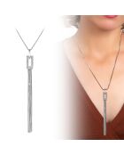 Collar decorado con brillantes cristales de plata