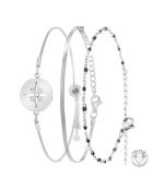 Set van 3 zilveren armbanden van roestvrij staal