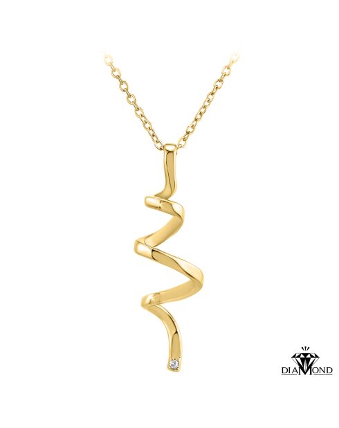 Halsketting versierd met een echte gouden diamant