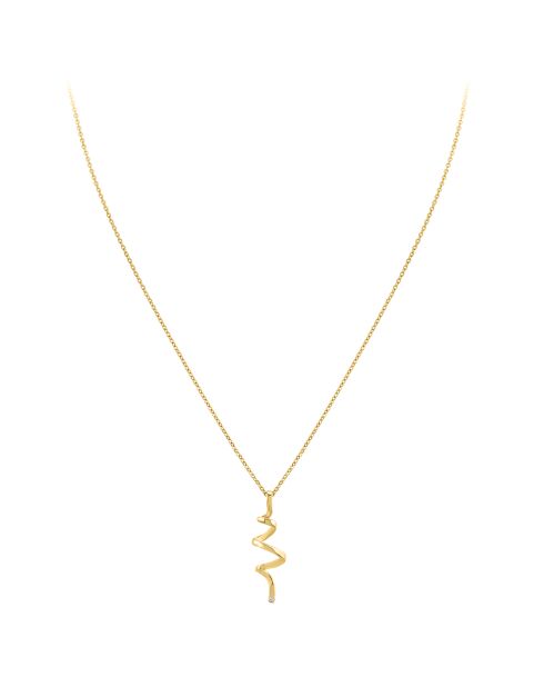 Halsketting versierd met een echte gouden diamant