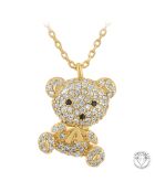Teddybeerketting versierd met gouden zirkonium