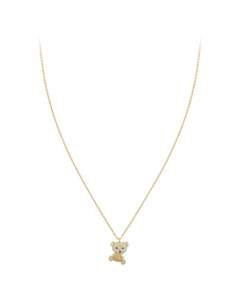 Teddybeerketting versierd met gouden zirkonium