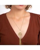 Sautoir arbre de vie orné de Cristaux scintillants doré