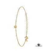 Edelstahlarmband, verziert mit einem echten goldenen Diamanten