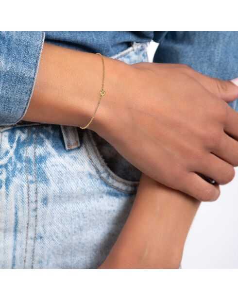 Edelstahlarmband, verziert mit einem echten goldenen Diamanten