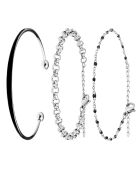 Set mit 3 schwarzen Edelstahlarmbändern