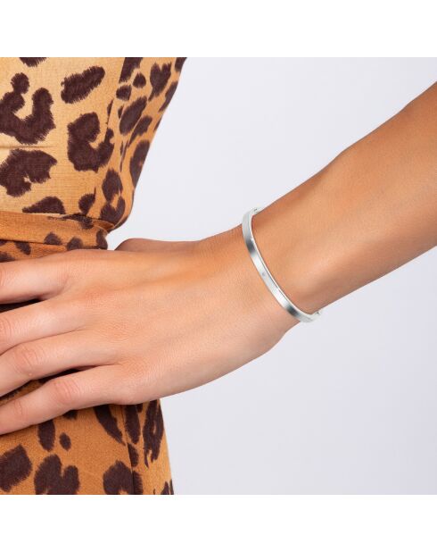 Edelstahlarmband, verziert mit einem echten silbernen Diamanten