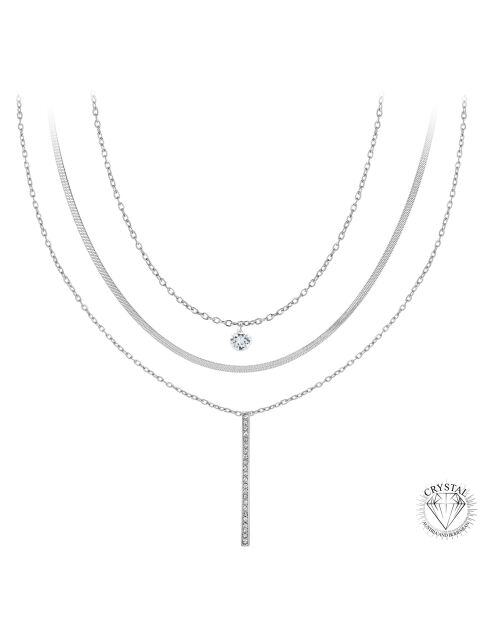 Set de 3 collares de plata con circonio