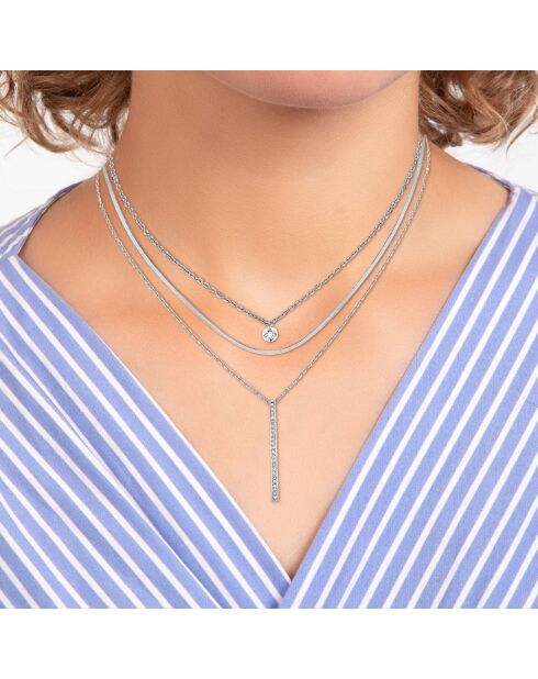 Set de 3 collares de plata con circonio