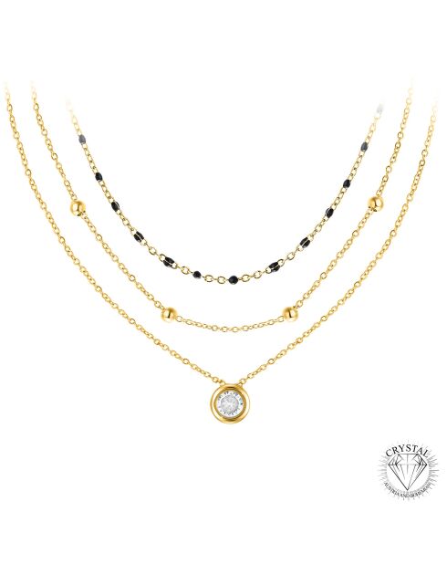 Lot de 3 colliers Orné de Zirconium dorés