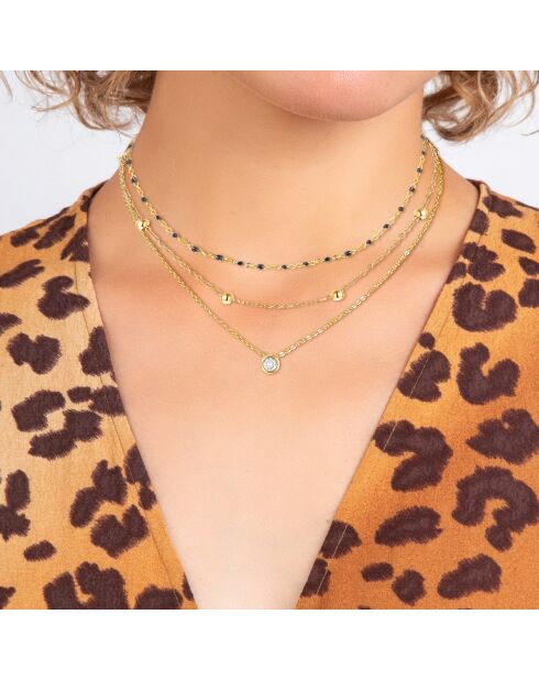 Lot de 3 colliers Orné de Zirconium dorés
