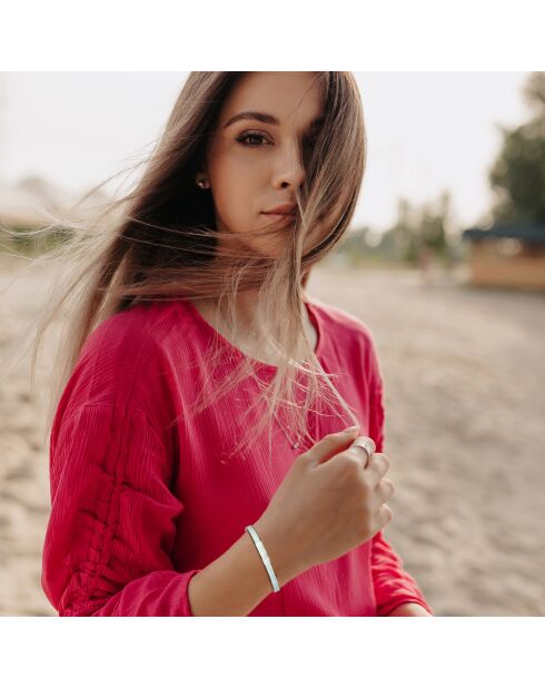 Weißes Edelstahlarmband aus Kunstharz