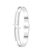 Edelstahlarmband, verziert mit funkelnden Silberkristallen