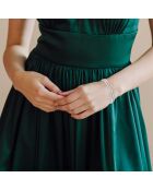 Edelstahlarmband, verziert mit funkelnden Silberkristallen