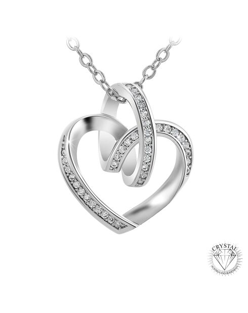 Collar decorado con circonio plateado