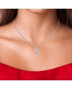 Collar decorado con circonio plateado