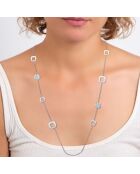 Collar decorado con brillantes cristales de plata