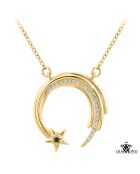 Collier Etoile Filante orné d'un véritable diamant noir doré