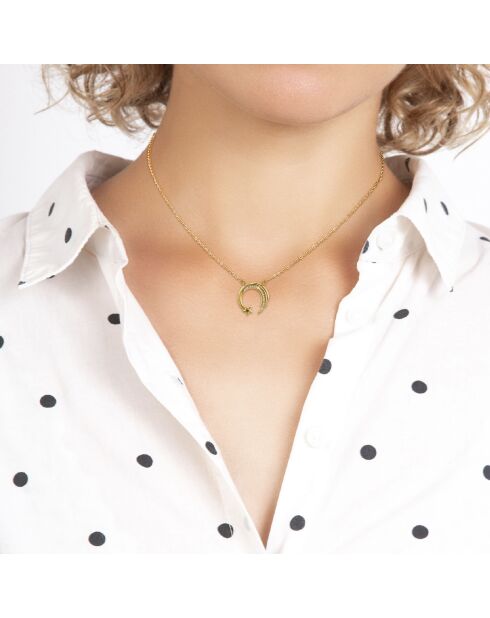 Collier Etoile Filante orné d'un véritable diamant noir doré