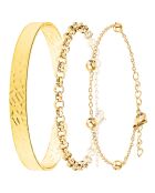 Set mit 3 goldenen B2500-Edelstahlarmbändern