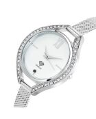 Lana-Uhr, verziert mit einem echten schwarzen Diamanten und 46 funkelnden Silberkristallen