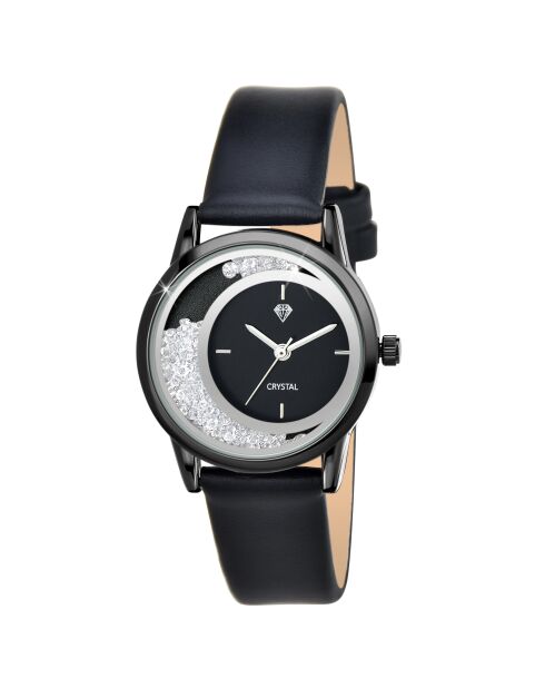 Montre ornée de cristaux Swarovski MF547 noire