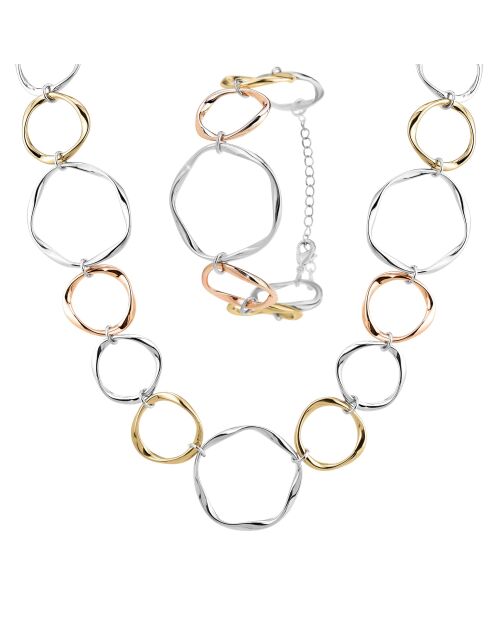 Parure en alliage résistant avec plaquage haute résistance argenté/doré