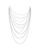 Collier multi rangs en acier inoxydable argenté
