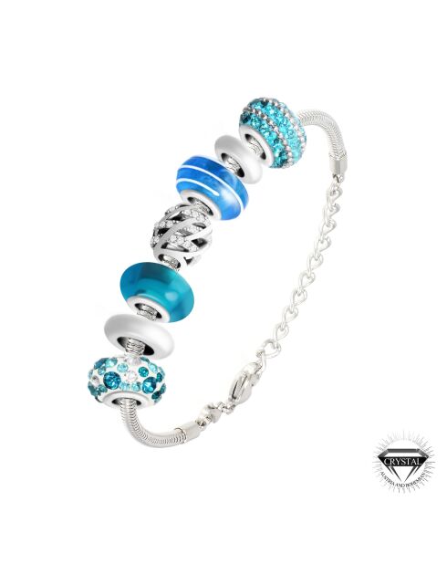 Bracelet en acier inoxydable charm et acier BEA0110 argenté