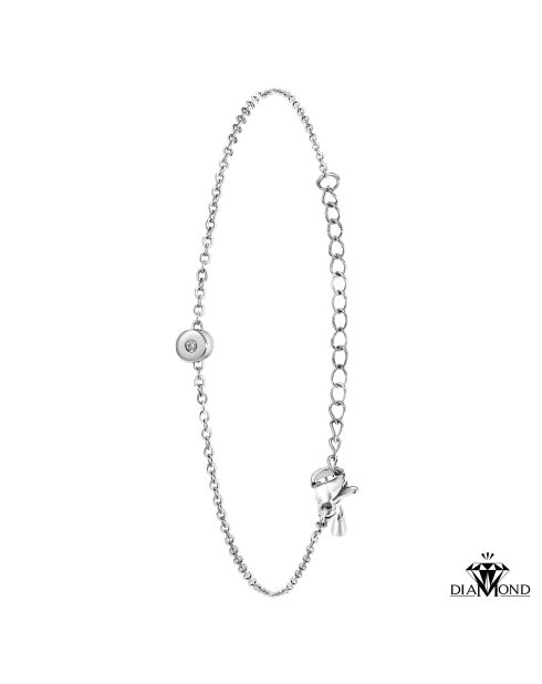 Edelstahlarmband, verziert mit einem echten silbernen Diamanten