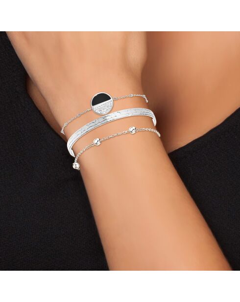 Set van 3 zilveren B2313 roestvrijstalen armbanden