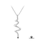 Collier orné d'un véritable diamant noir argenté