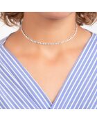 Collier orné de Cristaux scintillants B3376 argenté