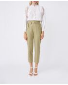 Khakifarbene Hose Jossie aus Baumwolle und Leinen