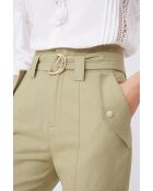 Khakifarbene Hose Jossie aus Baumwolle und Leinen