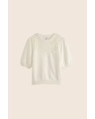 Cremefarbener Pleyel-Pullover