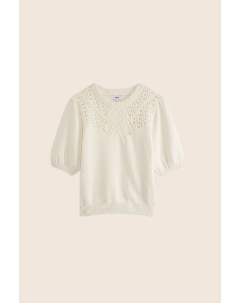 Cremefarbener Pleyel-Pullover