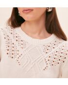 Cremefarbener Pleyel-Pullover